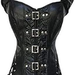 1Pc Corset Bustier Top-Steampunk Waist-Cincher Women Femme Size: 2X-Large; Material: Spandex-image-24