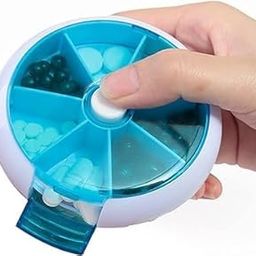 Hidak Butten Click to Open Plastic Medicine Organizer Box for Travel Outdoor Pill Organiser Tablets Box For Tablet Holder Case 7 Days Medicine Box Home Pill Container-13