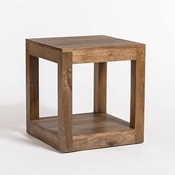 Streem Solid Sheesham Wood Lamp Side Table with Lower Shelf (Style-01) Brown-21