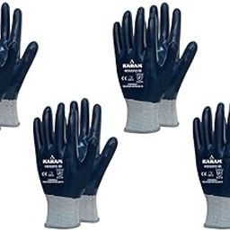 Karam HS92 Nitrile Fully Coated 15 Gauge Safety Gloves | Full Hand Protection from Liquid & Oil | Abrasion Resistant Work Gloves | Size-L | Pack of 4-image-7