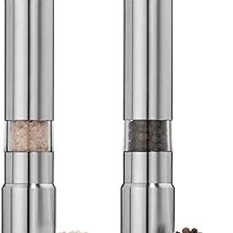 Salt Pepper Black Grinder Set Spice Grinders and Mill Shaker Thumb Press Stainless Steel Silver Miller Hand Crusher Machine with Stylish Design for Grinding Kitchen Pack of 1-image-96