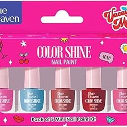 Blue Heaven Color Shine Nail Polish pack of 5, Glossy gel Finish Nail paint with Stunning colors for every Occasion - Vacay Mood, 25ml-image-5