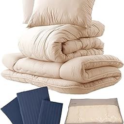 Aqua Nice Day 9 Piece Navy Blue Comforter Set - Anti-Bacterial, Odor Proof, Mildew Resistant, Bulkier (Comforter, Pillow & Storage Cover) Comforter-23