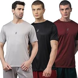 Men's Slim Fit Polyester Half Sleeve T Shirt - Quick Dry Lycra Sports Training Tee for Gym, Running, Workout-picture-20
