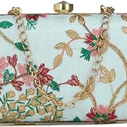 Blue & Red Embroidered Box Clutches For Girls and womens-picture-8