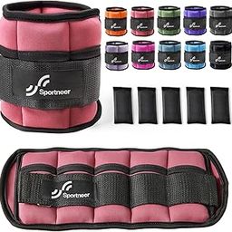 Sportneer Adjustable Ankle Weights 1 Pair 2 4 6 8 10 Lbs Leg Weight Straps for Women Men Kids, Weighted Ankle Weights Set for Gym,Fitness, Workout,Walking, Jogging,1-5 lbs Each Pack, 2 Pack 2-10 lbs (Peach Pink)-image-61