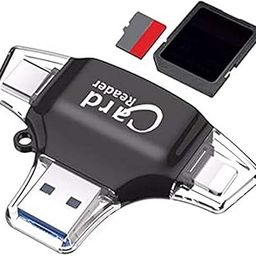 4 in 1 OTG Card Reader with Four Ports, Lightening, Type C, Micro USB, USB Card Reader Like I Flash, Idisk for i Phone, Ipad, Micro USB, SDHC Lightening Flash Drive (Black)-17