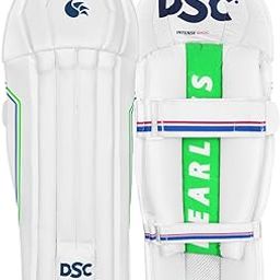 DSC Men's PVC 1500409 Intense Shoc Cricket Wicket Keeping Legguard, White-image-81