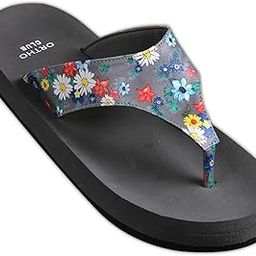 Women's Floral Print Thong Slippers Soft Footbed Multicolour Printed Slipper For Women-image-4