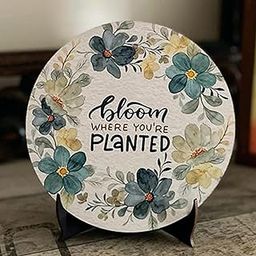 RAG28 Wooden Bloom Where You are Planted Quote showpiece Item for Study Table Book Shelf Office Desk Home Decor Items (Size: 6X6 Inches)-image-62