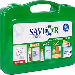 SAVIOR First Aid Kit with 91 Pieces, First Aid Kit Medicine, Family Emergency Kit Cabinet Organizer (Green Box- 91 Pieces)-13