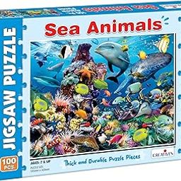 Creative's Sea Animals Jigsaw Puzzle | 100 Pieces | Ocean Themed | Fun and Challenging | for Kids and Adults-32