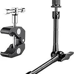 MICFLIP 11"/28cm Adjustable Magic Arm with Super Clamp, 1/4" & 3/8" Threads, 1/4" Screws for Flash/LED Light/Microphone/Monitor, Compatible with Rig Small Camera Cage, Max Load: 4.4lb/2kg, ST25C-image-54