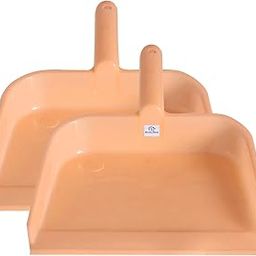 Heart Home Plastic Lightweight 10" Dustpan With Comfort Grip Handle for Easy Sweep Broom, Pack of 2 (Light Pink)-picture-1