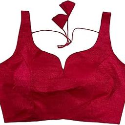 Women's Heavy Phantom Silk Bollywood Style Sleeveless Trendy Blouse-image-98