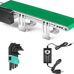 Moonshan Belt Conveyor 20 inch Conveyor Desktop Version with Reverse Switch Step-Less Speed Adjustment PVC Belt Conveyor for Packaging Factory, Production Line, Home-picture-10