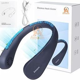 Amazm Lightweight and Compact Mini Neckband Fan - Powerful and Efficient with Multiple Speed Settings - Easy to Use and Recharge with Long-Lasting Battery Life-1