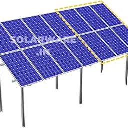 Solarware Solar Panel Stand mounting for 6 Bifacial top-con Panels, High-Rise 8 feet Height, Gi Structure Set (for max 650 Watts Size)-29