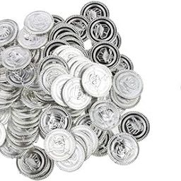 Toy Money Silver Coins 100 Count Bag, Pirates Loot-image-10