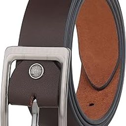 Men's Genuine leather pin buckle belt, Crafted and care handmade for formal to casual outfits (Brown).-image-10