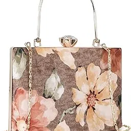 spotic PU Fabric Stylish Floral Printed Design Party Wedding Clutch Purse For Women-picture-32