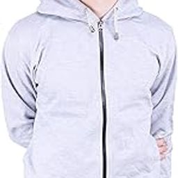 Cotton Men's Hooded Fleece Sweatshirt with Zip-image-3