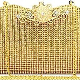 Girls Black Handcrafted Beautiful Bling Box Clutch Bag for Women-image-50
