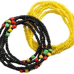 4x2Pcs Waist Bead Chains Bohemian Belly Bead Body Chain for Summer Party Women Black+Yellow-image-74