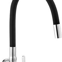 Ruhe® Pavo 20 inch Sink Cock Black Faucet/Tap with Silicon Black Flexible Spout (Foam Flow Function) Faucet/Brass Tap | Wall Mount and 360° rotatable Super-Functional Water tap for Kitchen Sinks-16