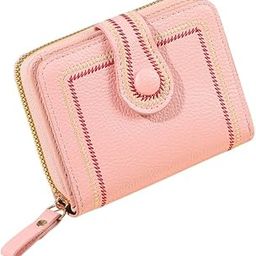 Stylish Embroidered Pattern Dual Compartment Wallet for Women and Girls, Luxury PU Leather RFID Blocking Wallet with 9 Card Slots for Girls (Pink)-29