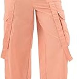 Coral Women and Girls Buttoned Solid Nylon Loose Fit Parachute Pants-image-55