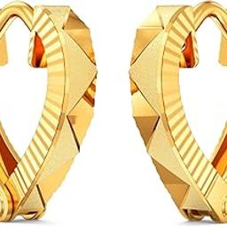 22k (916) Purity BIS Certified Heart Gold Earring For Unisex-29