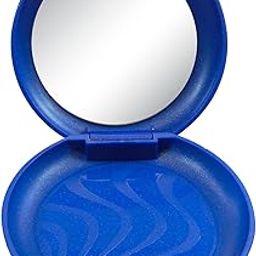 Dentosmile Aligner Case with Mirror - Compatible with Invisalign, Smile Direct, and Other Aligners, Retainers, and Mouth Guards in Sparkle Blue Color (1)-1
