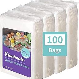 HAULMATE 8"x12" Vacuum Seal Bags - 100 Bags Food Saver Bags, Maximum Vacuum Sealer Suction for Sous Vide Cooking, Freezer & Microwave-Safe, Clamp Sealer Compatible, 7-layer Pierce-Resistant Material-image-81