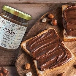 Zugar Hazelnut Almond Chocolate Spread-No Added Sugar-Kids Friendly-ONLY 4 INGREDIENTS-60% HAZELNUT AND ALMONDS-image-15