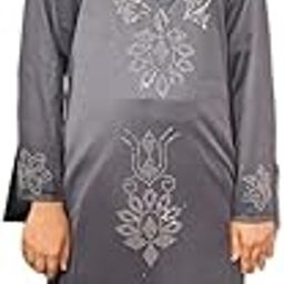 Girls Black Kaftan Dress with Stone Work | Elegant V-Neck Full Sleeve Abaya Style Gown-image-70