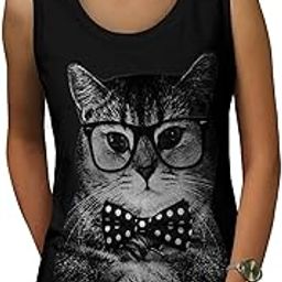 APSRA TRADER Hippie Cat Man Fun Womens Tank Top, City Athletic Sports Shirt Graphic Tank Top/Gym Tanks-10