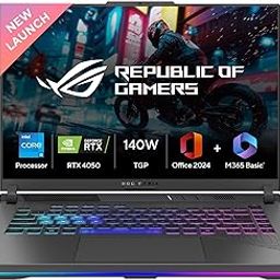 ASUS ROG Strix G16, Intel Core i5-13450HX, Gaming Laptop(RTX 4050-6GB/140W TGP/16GB RAM/1TB SSD/FHD+/16"/165Hz/90Whr/Windows 11/M365 Basic (1Year)*/Office Home 2024/Eclipse Gray/2.5 Kg) G614JU-N3526WS-72