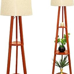 Wooden Floor Lamp for Home Decoration | Wooden Crafter Standard Size Floor Lamp for Any Room Decor Living Room, Bedroom - Led - All Occation Gift (Jute)-picture-15