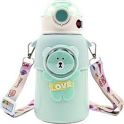 THE LITTLE BUNNY HOP IN STYLE Vacuum Insulated Water Bottle - 500 ml | Stainless Steel Thermos Flask for Kids of 12+ Months | Hot or Cold Drinking Baby Sipper (Green)-image-103