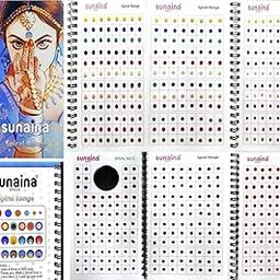 SUNAINA (Genuine) Spiral Round Plain Regular Multicolor/Red/Maroon/Black Bindi Book For Girl & Women (Mini Size),1 Count-12
