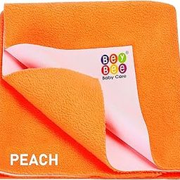 BeyBee Waterproof Quick Dry Sheet for Baby| Bed Pad Anti-Piling Fleece Extra Absorbent Washable Matress Protector| Baby Bed Protector Sheet for Toddler Children, Small Size, 50x70cm, Peach-image-82