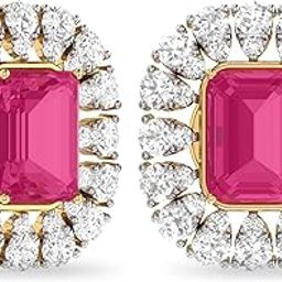 Yellow Gold and Solitaire Stud Earrings for Women-image-68