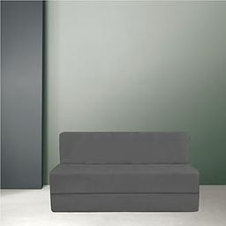 Pumpum 2-Seater Sofa Cum Bed | EPE Foam Foldable Mattress for Living Room & Guest Use,Grey-image-90