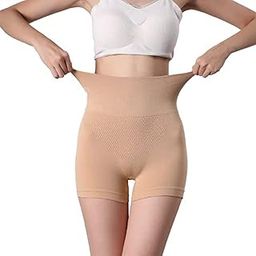 Women Cotton Body Shaper Panties Tummy Control Women Briefs Panties Shapewear(Beige Free Size)-image-4