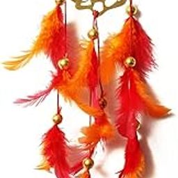 ARTBUG Dream Catcher Lord Golden Ganesha Ornament Car Dashboard Showpiece Hanging for Positive Energy and Protection (3 Inch, Multicolour)-picture-15