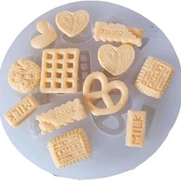Skytail Biscuit Silicone Candle Mold Chocolate Chip Cookie Shape for Candle Making Cookie Candle Mould Chocolate Biscuit Tray Mini Food Wax melts Aromatherapy Epoxy Resin Casting Crafts Mold DIY Cake Decor Candy Cupcake Topper-picture-0