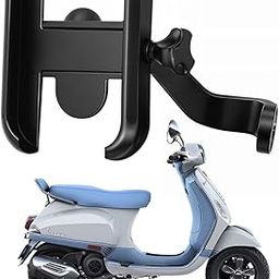WHIPONE Metal CNC Mobile Holder for Scooter, Scooty & Motorcycle Compatible for Vespa VXL 150, Mirror Mount, 360° Rotation, Strong Anti-Slip Grip, Wide Adjustable Fit for All Smartphones (Black)-image-5