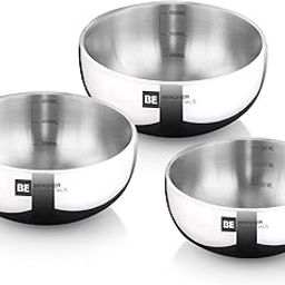 Bergner BE Essentials TriPly Stainless Steel 3 Pcs Mini Tasra Set - 10 cm (200ml), 12cm (400ml), 14cm (700ml), Junior Tasla Combo, Cook and Serve, Less Oil Use, Easy to Clean - Gas Stove Compatible-23