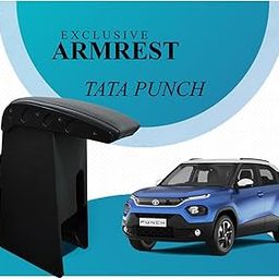 Pabla Enterprises Wooden Car Console/Armrest for Front Seats with Storage Compartment For TATA PUNCH Black For All Models (Not compatable For Punch .EV)-24